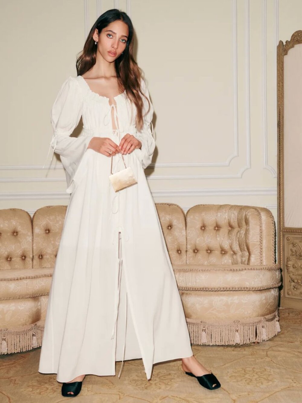 Reformation Cabrini Dress Ivory - Size 0